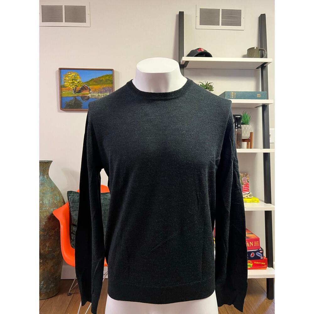 ISAIA Napoli Wool Crewneck Pullover Sweater in Forest Green - Size XL